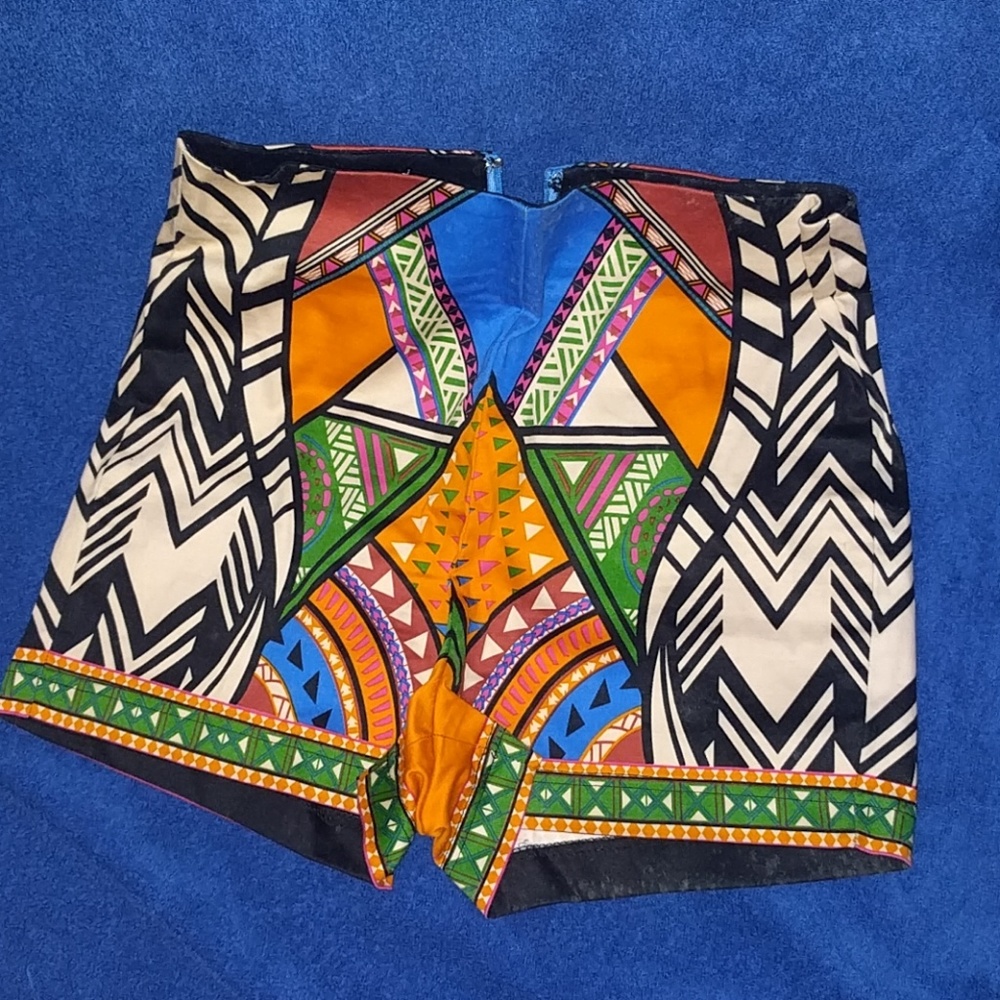 Uniquely printed high waisted shorts